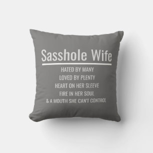 Sasshole Wife Throw Pillow