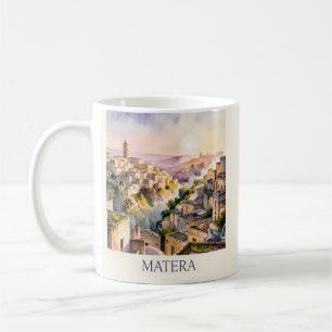 Sassi di Matera Travel Italy Cave City Watercolor Coffee Mug