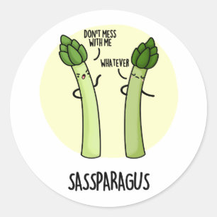 Sassparagus Funny Asparagus Vegetable Pun  Classic Round Sticker