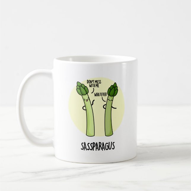 Sassparagus Funny Asparagus Vegetable Pun  Coffee Mug (Left)