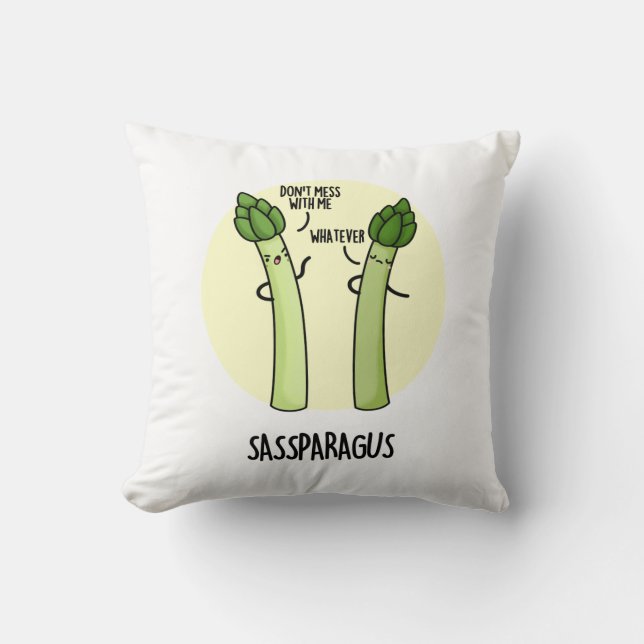 Sassparagus Funny Asparagus Vegetable Pun  Throw Pillow (Front)