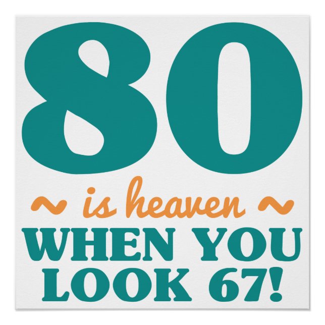 Sassy 80th Birthday Poster (Front)