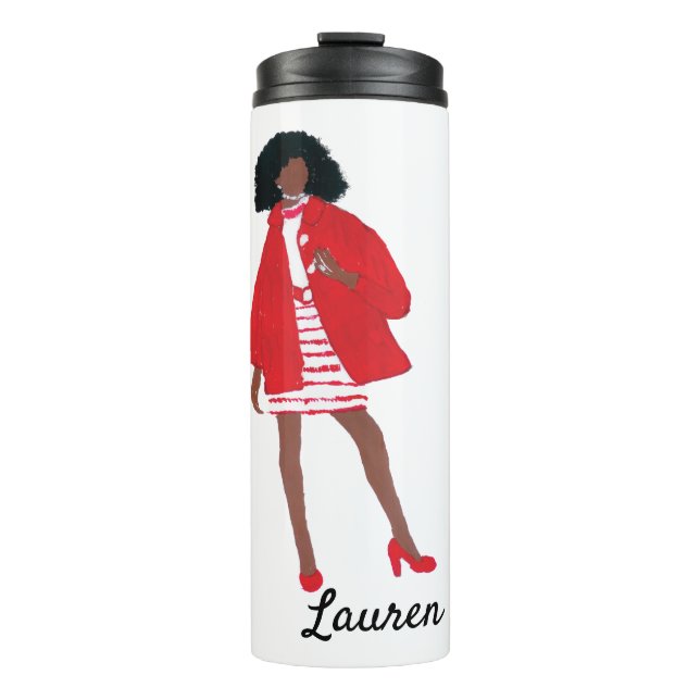Sassy African American "Delta Diva"  Thermal Tumbler (Front)