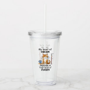 Sassy and Cute Orange Cat Acrylic Tumbler