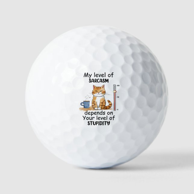 Sassy and Cute Orange Cat Golf Balls (Front)