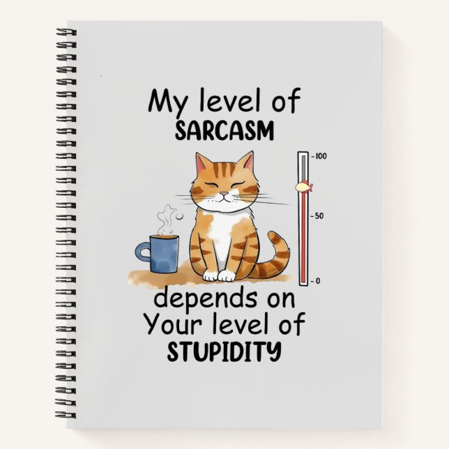 Sassy and Cute Orange Cat Notebook (Front)
