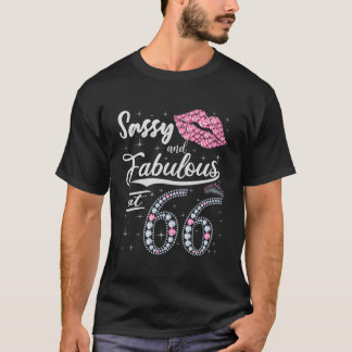 Sassy And Fabulous At 66 66Th K Crown Lips T-Shirt