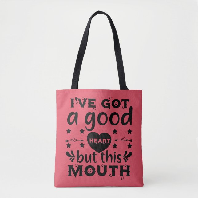Sassy and Sarcastic Tote Bag with Attitude (Front)