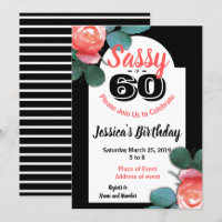 Sassy at 60 Birthday Party Invitations