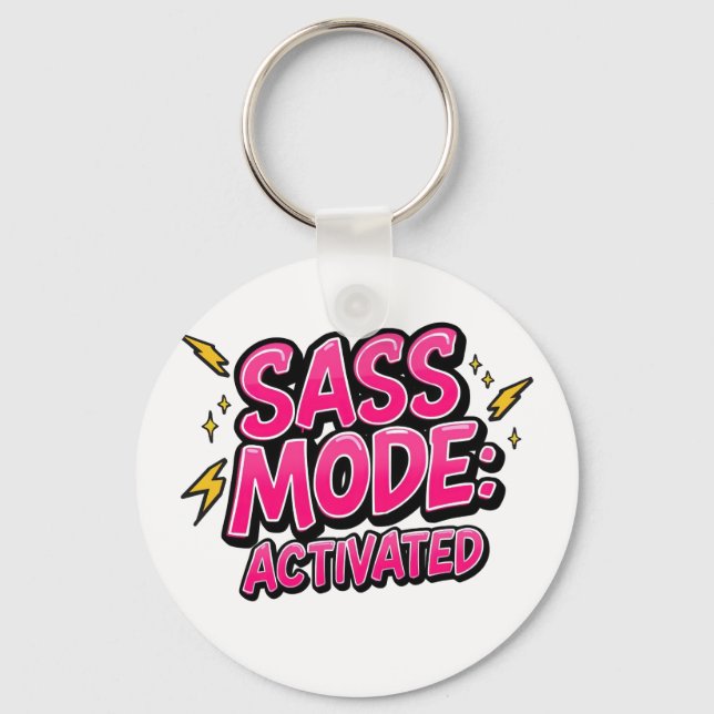 Sassy Attitude and Bold Pop Art Keychain (Front)