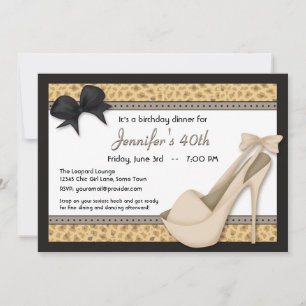 Sassy Beige Heels and Leopard Invitation