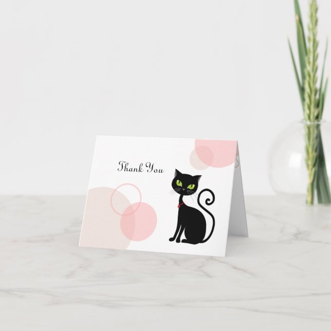 Sassy Black Cat Carte de remerciements (Devant)