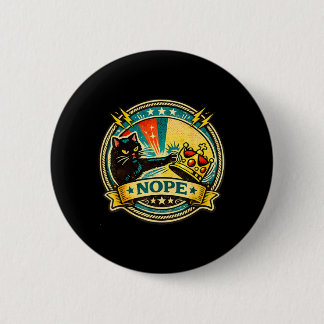 Sassy Black Cat Graphic with Nope Attitude for Cat 2 Inch Round Button