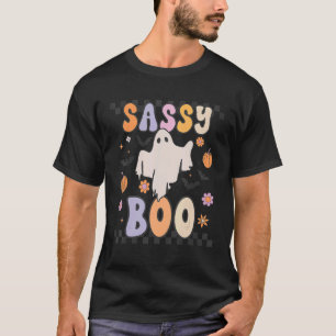 Sassy Boo Cute Retro Groovy Ghost Halloween Family T-Shirt