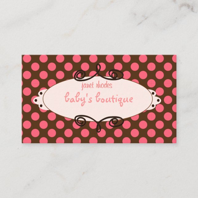 Sassy boutique,  Polka Dots Business Card (Front)