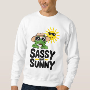 Sassy but Sunny Frog Design – Funny Summer Coffee  Sweatshirt