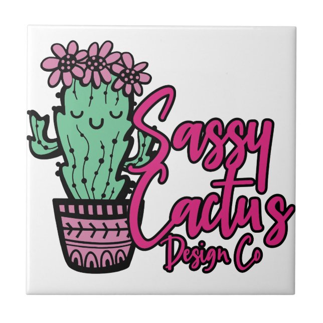 SASSY CACTUS DESIGN GO [logo 1] Tile (Front)