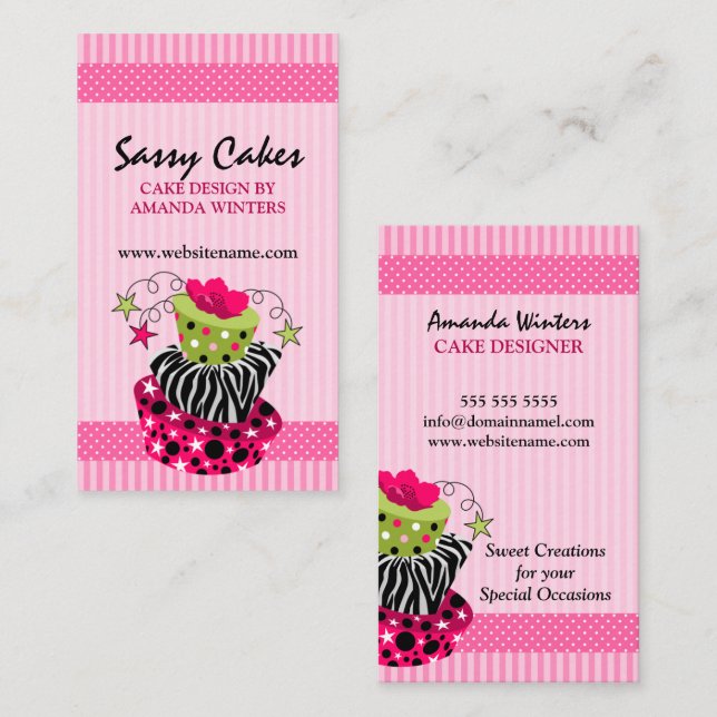 Sassy Cake Bakery Business Card (Front/Back)
