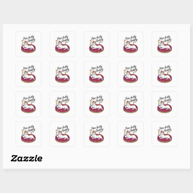 Sassy Cat Cocktail Sticker (Sheet)