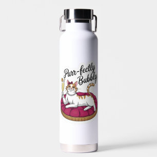 Sassy Cat Cocktail Sticker Water Bottle
