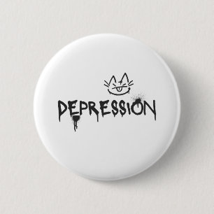 Sassy Cat_Depression Spraypaint font 2 Inch Round Button