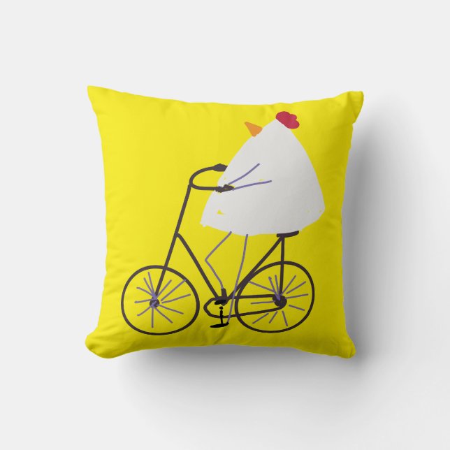 Sassy chicken biker throw pillow (Front)