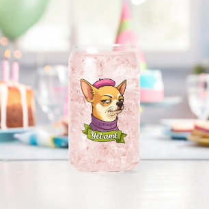 Sassy Chihuahua Sticker  Can Glass