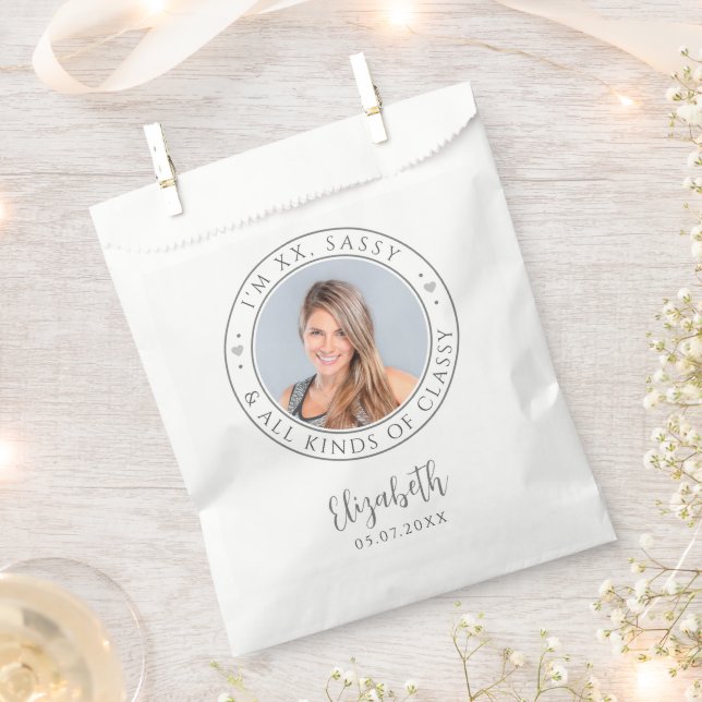 Sassy & Classy Custom Photo Birthday Party for her Favour Bag (Clipped)