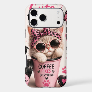 Sassy Coffee Cat Aesthetic iPhone Case