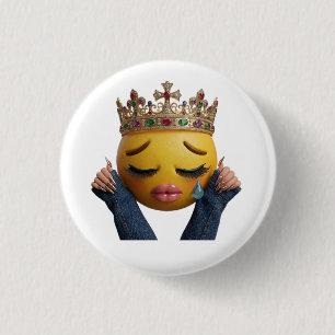 Sassy Crying Emoji Party Balloon - Dramatic Birthd 1 Inch Round Button