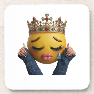 Sassy Crying Emoji Party Balloon - Dramatic Birthd Coaster