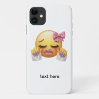 Sassy Crying Emoji with Pink Bow and Nails