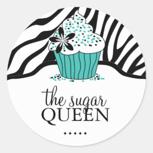 Sassy Decorative Zebra Stripes Bakery Stickers