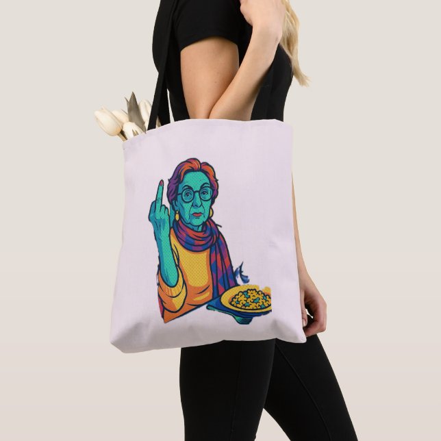 Sassy Denim Tote/Louise says it all Tote Bag (Close Up)