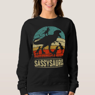 Sassy Dinosaur T Rex Sassysaurus 4 Kids Family Mat Sweatshirt