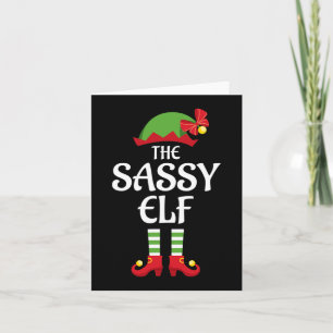 Sassy Elf Family Matching Group Christmas  Card