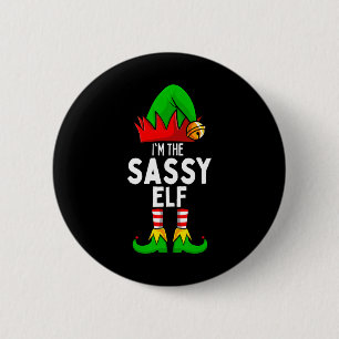 Sassy Elf Matching Family Christmas 2 Inch Round Button