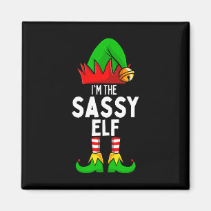 Sassy Elf Matching Family Christmas Magnet