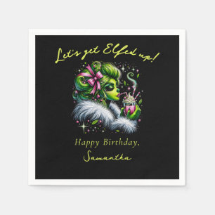 Sassy Elf Squad Girls Night Out Christmas Birthday Napkin