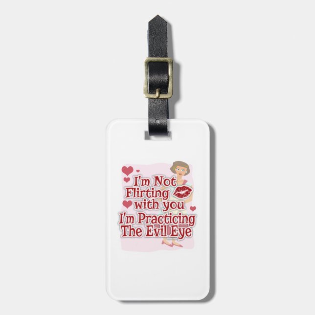 Sassy Evil Eye 50s Housewife Luggage Tag (Front Vertical)