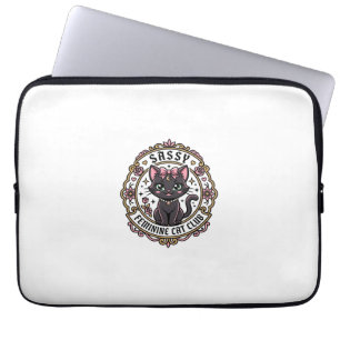 Sassy Feminine Cat Funny Cat Lover Design - Sassy Laptop Sleeve