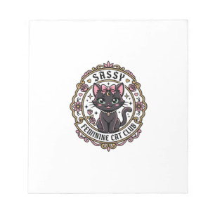 Sassy Feminine Cat Funny Cat Lover Design - Sassy  Notepad