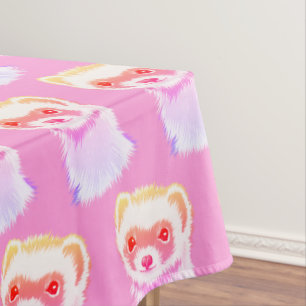 Sassy Ferret In Rainbow Colours Tablecloth