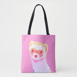Sassy Ferret In Rainbow Colours Tote Bag
