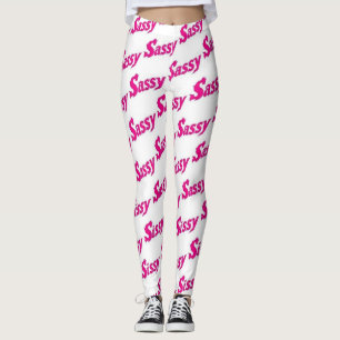 Sassy  Fire Pink Typography Pattern Leggings