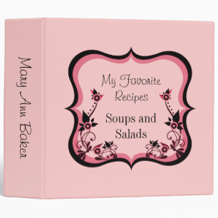 Sassy Floral Frame Binder, Pink Binder