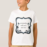 Sassy Floral Frame Girl's Shirt, Dark Periwinkle