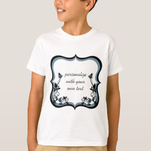 Sassy Floral Frame Girl's Shirt, Dark Periwinkle T-Shirt