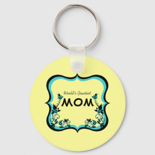 Sassy Floral World's Greatest Mom Keychain