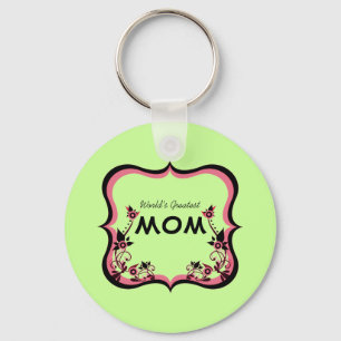 Sassy Floral World's Greatest Mom Keychain